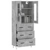vidaXL Highboard Betongrau 69,5x34x180 cm Holzwerkstoff