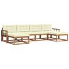 vidaXL Outdoor-Sofagarnitur 6 stk. Natur und Creme