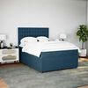 vidaXL Boxspringbett mit Matratze Blau 140x190 cm Samt