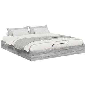 vidaXL Ottoman Bettgestell Graues Sonoma 203 x 180 x 25 cm