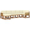 vidaXL Outdoor-Sofagarnitur mit Kissen 7 pcs Natur und Creme Polyester