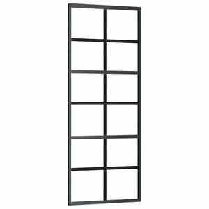 vidaXL Schiebet&uuml;r ESG-Glas und Aluminium 76x205 cm Schwarz
