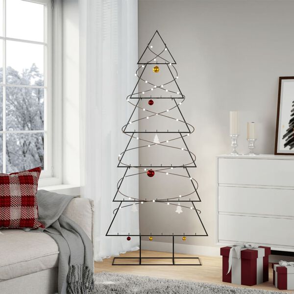 vidaXL Metall-Weihnachtsbaum f&uuml;r Dekorationen Schwarz 180 cm