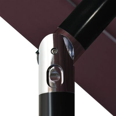 vidaXL Sonnenschirm mit Aluminium-Mast 3-lagig Bordeauxrot 3,5 m