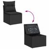 vidaXL Garten-Sofa-Set mit Kissen mit Speicher 10 pcs Schwarz