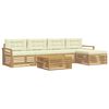 vidaXL Outdoor-Sofagarnitur 6 Stk. Wei&szlig; und Creme Polyester