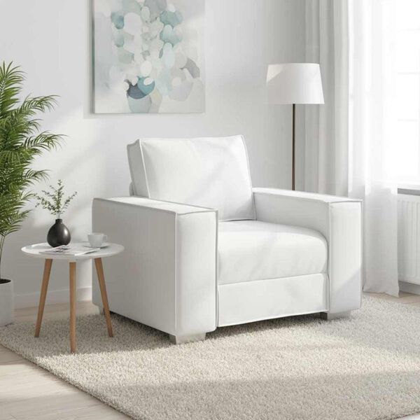 vidaXL Sofa-Sessel Wei&szlig; 100 cm Kunstleder