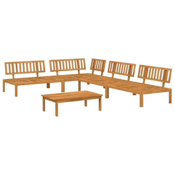 vidaXL Sofa Set mit Kissen Uni 5 pcs Anthrazit Massivholz Akazie
