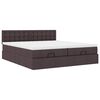 vidaXL Ottoman-Bett mit Matratzen Dunkelbraun 200x200 cm Stoff