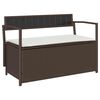 vidaXL Gartenbank mit Stauraum und Kissen Braun Poly Rattan