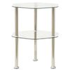 vidaXL Beistelltisch mit 2 Ablagen Transparent 38x38x50 cm Hartglas