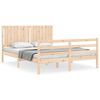 vidaXL Massivholzbett mit Kopfteil 160x200 cm