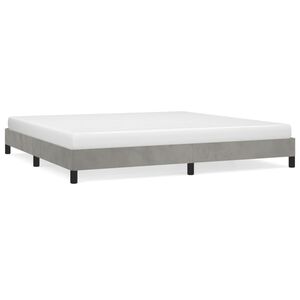 vidaXL Bettgestell ohne Matratze Hellgrau 200x200 cm Samt
