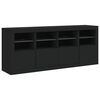 vidaXL Sideboard mit LED-Leuchten Schwarz 163x37x67 cm