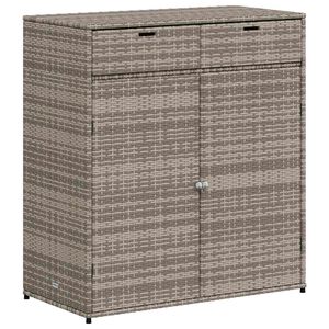 vidaXL Gartenschrank Grau 105x55x113 cm Poly Rattan