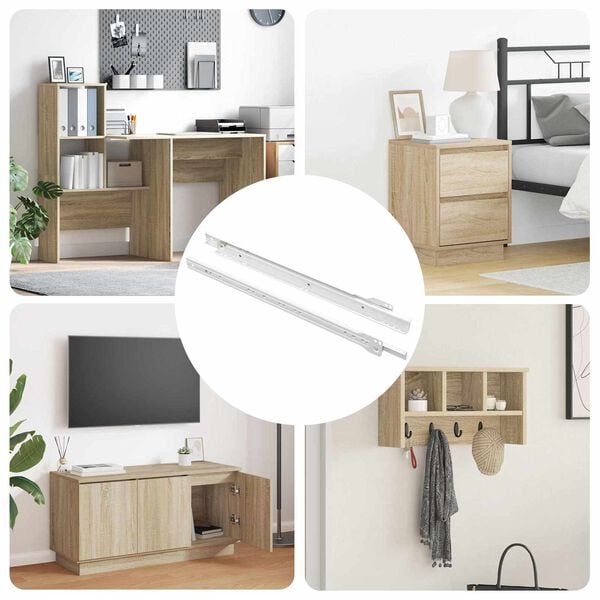 vidaXL Schubladenschiene 2 pcs Wei&szlig; 400 mm Stahl