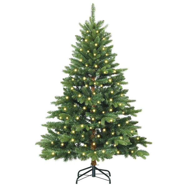 vidaXL K&uuml;nstlicher Weihnachtsbaum mit 150 LEDs Gr&uuml;n 120 cm PE und PVC