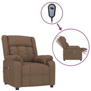 vidaXL Relaxsessel Elektrisch Braun Stoff