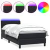 vidaXL Boxspringbett mit Matratze & LED Schwarz 100x210 cm Samt