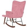 vidaXL Schaukelstuhl mit Hocker Pink Velvet