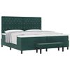 vidaXL Boxspringbett mit Matratze Dunkelgr&uuml;n 200 x 200 cm Samt