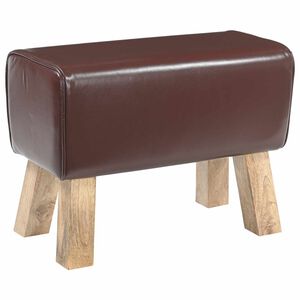 vidaXL Bank 60 x 30 x 45 cm Echtes Leder Dunkelbraun