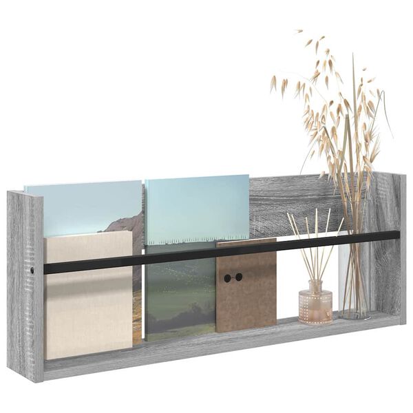 vidaXL Magazinregal Graues Sonoma 80 x 12 x 30 cm Holzwerkstoff