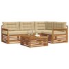 vidaXL Outdoor-Sofagarnitur mit Kissen 5 pcs Natur und Beige
