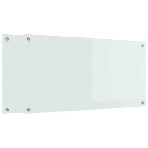 vidaXL K&uuml;chenr&uuml;ckwand 2 pcs Wei&szlig; 100 x 50 cm Geh&auml;rtetes Glas