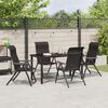 vidaXL Garten Essgruppe 5 pcs Schwarzer Kaffee Poly Rattan