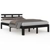 vidaXL Massivholzbett Schwarz 200x200 cm