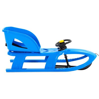 vidaXL Schlitten mit Sitz und Lenkrad Blau 102,5x40x23 cm