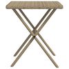 vidaXL Sonnenliegen 2 Stk. mit Tisch Beige Poly Rattan