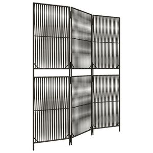 vidaXL Paravent 3-tlg. Grau Poly Rattan