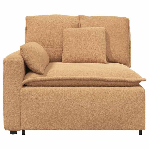 vidaXL Modulares Sofa Endmodul mit Armlehne Kissen Beige 100 cm