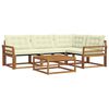 vidaXL Outdoor-Sofagarnitur mit Kissen 5 pcs Natur und Creme