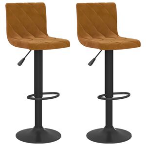 vidaXL Barhocker 2 Stk. Braun Samt