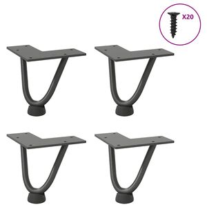 vidaXL Haarnadelbeine f&uuml;r Couchtisch 4 Stk. Anthrazit 10 cm Massivstahl