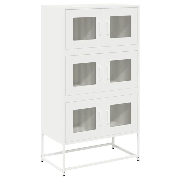 vidaXL Highboard Weiß 68x39x123 cm Stahl