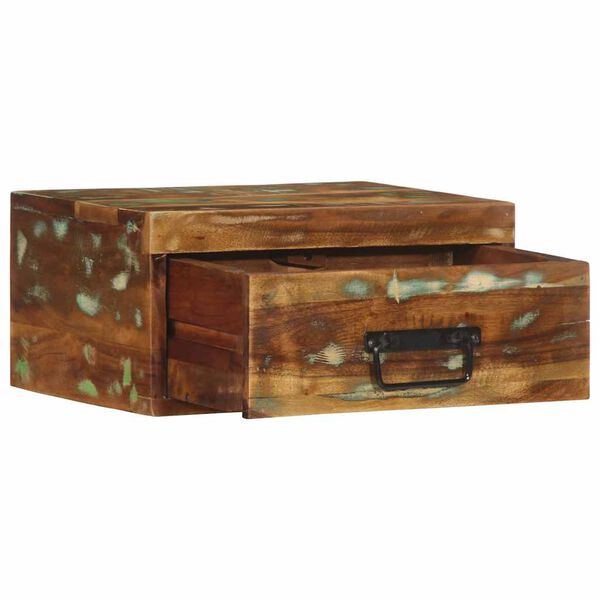 vidaXL Wand-Nachttisch Altholz Massiv