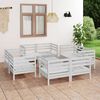 vidaXL 9-tlg. Garten-Lounge-Set Weiß Kiefer Massivholz