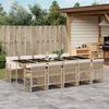 vidaXL 11-tlg. Garten-Essgruppe mit Kissen Beige Poly Rattan