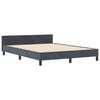 vidaXL Boxspringbett mit Kopfteil Dunkelgrau 140 x 200 cm Samt