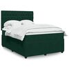 vidaXL Boxspringbett mit Matratze Dunkelgr&uuml;n 140x190 cm Samt