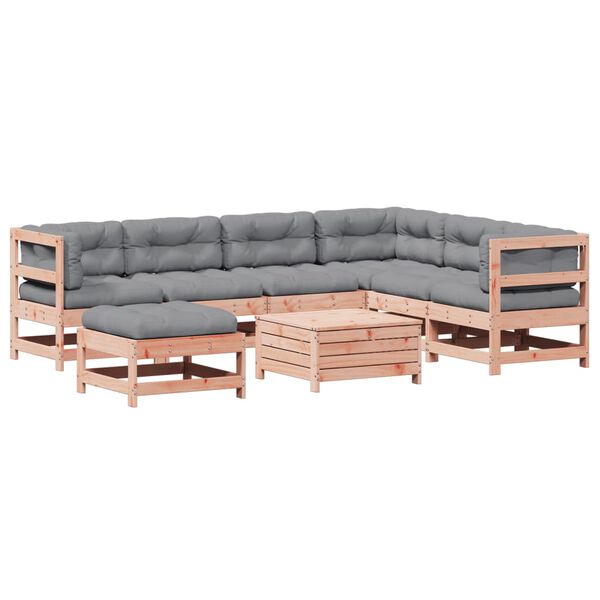vidaXL 8-tlg. Garten-Lounge-Set mit Kissen Massivholz Douglasie