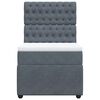 vidaXL Boxspringbett mit Matratze Dunkelgrau 90x200 cm Samt
