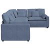 vidaXL Modulares Sofa mit Kissen Cordstoff Blau