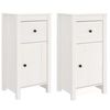 vidaXL Sideboards 2 Stk. Wei&szlig; 40x35x80 cm Massivholz Kiefer
