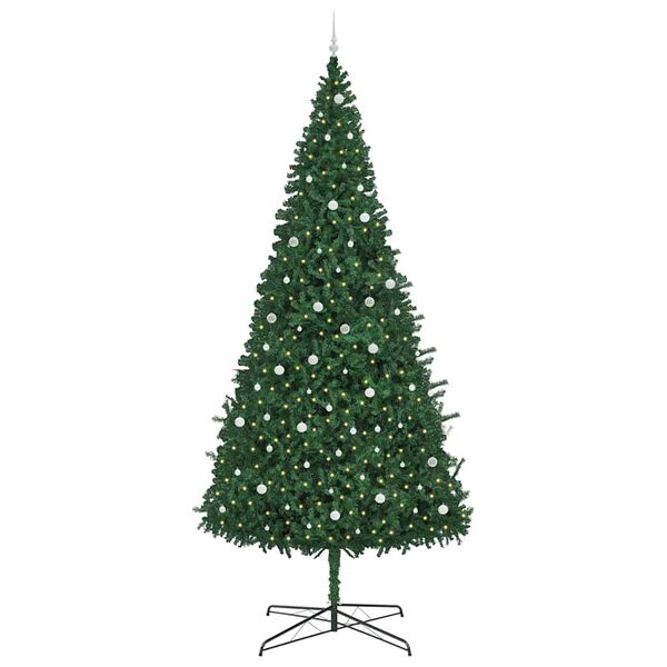 vidaXL Weihnachtsbaum mit dekorativen Lichterketten Gr&uuml;n 400 cm PVC