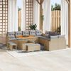 vidaXL Gartensofa-set 13 pcs Beige Poly-Rattan
